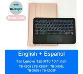 Bluetooth Keyboard Case For Lenovo Tab M10 10.1 inch TBX505 TBX505F TBX505L TBX605 TBX605F Tablet Case English Spanish Keyboard