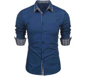Business, checkered, spring and autumn men's casual thin shirt