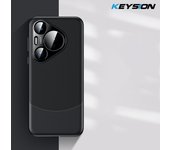 KEYSION PU Leather Case for Huawei Pura 70 Ultra P70 Pro+ Plastic Camera Protection Phone Cover for Huawei Mate 60 Pro 50 40 Pro