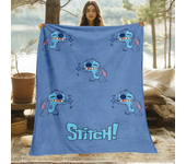 Stitch Cute Cartoon HD Art Print Blanket.Oversized Sofa Soft Blanket Warm Flannel Blankets,bed,picnic,Gift,Living Home Decor