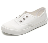 2025 otoño nuevos zapatos de lona sin cordones zapatos blancos de mujer zapatillas de deporte casuales de fondo plano para estudiantes de verano para mujer