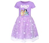 3-12 Years Old Girls Puppy Print Princess Dress Birthday Party Role Play Dress Ballet Tutu