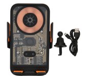 Wireless Car Charger Transparent Shell 360° Rotatable Bracket Touch Button Intelligent Sensor Phone Holder Mount C10