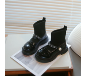 2024 Autumn Winter New Children Leather Shoes for Girls Fashion Korean Style Soft Bottom Anti-slippery Versatile Princess Shoes