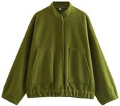Women's Bomber Jacket Stand Collar Button Up Lightweight Shirt Jacket for Daily Life Work Shopping
