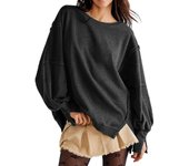 Women's Sweatshirts Loose Baggy Plain Female Top Spring and Autumn Y2k Vintage Pullover Nice Color Basic Aesthetic Matching E M