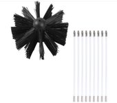 Cepillo giratorio para chimeneas, cepillo flexible de mango largo para chimeneas, herramienta de limpieza de chimeneas para paredes y techos interiores, 100 mm