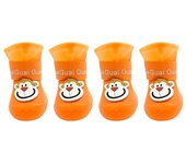 4Pcs Useful PVC Pets Rainshoe Cartoon Pattern Soft Puppy Rain Shoes Anti-Slip Candy Colors Dog Cat Rubber Boot for Outdoor