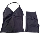 2Pcs Impact Set Women Backless Tank Tops High Waist Scrunch Seamless Shorts Gym Suit Fiess Clothes Activewear Workout Sets