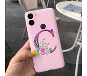 For Redmi A1 2022 Phone Case Cover Pink Cherry Blossom Bling Letters For Cover Xiaomi RedmiA1 a1 Shockproof Silicone Coque Funda