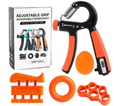 Grip, Forearm Exerciser, Hand Grip Enhancer, Adjustable Resistance 5-60 kg (11-132 lbs), Non-Slip Hand Exerciser, For Musician Athletes - Adjustable Grip Set Hand Trainer Grip Ring Finger Exerciser Combination Fitness Five-piece Set