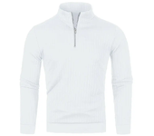 Men's autumn and winter long sleeved sweater, mid high collar with half zipper, women's knitted sweater