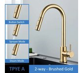 Quayanre nickel chrome draw out single handle H/C/kitchen water mixer pause kitchen faucet