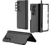 Double Hinge For Samsung Galaxy Z Fold 5 Case Pen Slot Hard Lens Protection Film Screen Cover