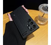 Pure Pigment Leather Wristband Phone Case For Samsung Galaxy S24Ultra S24+ S24 S23Ultra s23 Minimalist design