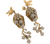 Vintage Earrings Jewelry Women Rhinestones Bird Cage Flower Drop Dangle Gold Color Metal Gothic Leaf Luxury Brands Elegant Charms Accessories Antique High Quality Designer Wedding Valentine Day Gift 2025 Trending New Item Mum Birthday For Girl Friend