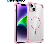 KEYSION Transparent Case for iPhone 15 Pro Max 15 Plus Shockproof Phone Back Cover for iPhone 14 13 12 Pro Max