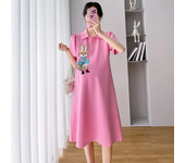 Ropa de maternidad de verano de manga corta, estilo de material adhesivo suelto de moda de verano