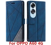 Fundas para teléfono para OPPO A60 4G Cartera Flip de cuero falso empresarial libro Cubierta de teléfono móvil con ranuras para tarjetas de crédito y marco de foto