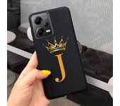 For Xioami Poco X5 Pro 5G Case Soft Matte Silicone Coque Fundas For Xiomi PocoX5 X 5 Pro Initial Letters Crown Phone Cover Capas