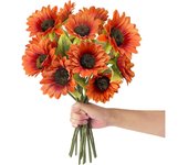 8pcs Flores de Girasoles Artificiales con Tallos diámetro 40cm, grande Girasoles Artificiales Decoracion, Sunflowers Artificial Flowers Flor Falsa Jarrones Decoracion Oficina en casa (8 grandes)