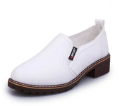 Women's Lace-up Flat Shoes Soft Leather Oxford Sneakers Low Mid Heel One Stirrup Loafers