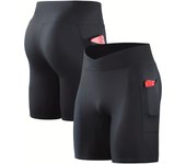 Pantalones deportivos elásticos transpirables para hombres con bolsillo, pantalones de compresión de secado rápido para entrenamiento al aire libre, ciclismo y carrera