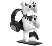 Durable Acrylic 3-Layer Controller Holder White Transparent Game Handle Display Stand Black Stability PS5