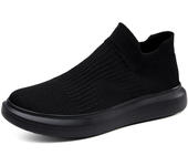 Zapatillas de deporte informales de primavera para hombre, zapatos sin cordones ultraligeros transpirables, calcetines de malla, zapatos deportivos para correr con boca