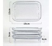 3 Layers Air Fryer Stackable Grilg Rack Stainless Steel Mesh Grill Basket Steamer Cooker Kitchen Gadgets Cooking Tools
