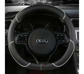 Car Steering Wheel Cover 38cm 15" Leather For Kia Rio 2 3 4 X Line Kombi Sedan K2 K3 K4 K5 KX1 KX3 KX5 Sportage Auto Accessories
