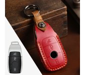 3 Button Car Key Case Cover for Mercedes Benz E200 E400 S560 C260 A200 C260L Keychain Holder Keyring Leather F