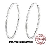 Somalia - 925 Sterling Silver Hoop Eearrins For Women 18k Gold Plated Black Real Money Earrings Fine Silver Jewelry 30-60mm