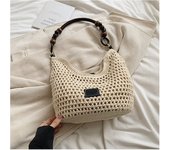 Beach Vacation Beach Woven Bag For Women 2025 New Hollow Knitted Handbag, Large Capacity Single Shoulder Armpit Bag