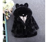 Kids Girls Winter Warm Faux Fur Hooded Coat Fleece Jacket Outerwear_h BSSM