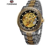 Hombre moda casual calado vintage tallado reloj mecánico automático