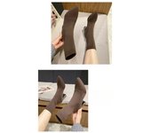 Women's Chunky High Heel Pointed Toe Tight Socks Casual Boots