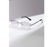 1 pair of men's daily rectangular glasses without anti blue light base