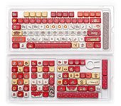 YUNZII New Year MAO Profile Keycap Set, 143 Full Keys Dye Sublimation Custom Red Keycaps For MX Switches Nical Keyboards
