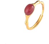 Anillo de Plata de Ley 925 con jade de grano y campo de mijo, joyería para mujer, anillo de moda retro esmerilado de bambú
