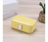Joyero de Color Macaron para niñas, exquisito estuche de joyería portátil con cremallera, caja de almacenamiento de pendientes, anillo, collar y pulsera