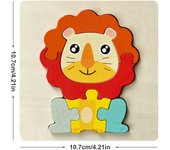 Kids Colorful 3D Puzzles Montessori Games Cartoon Animals Jigsaw Puzzle Children Educational Wooden Toys for Children