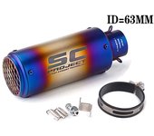 51mm/60mm/63mm Universal Motorcycle Exhaust Muffler Tailpipe SC project Canister Tail Pipe Stainless Carbon fiber 2Inches