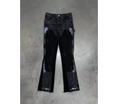 Punk High Street raw edge micro-trumpet skinny jeans Men Y2k Pants 2024 new biker rock style low-rise stretch floor length pants