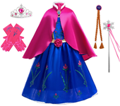 Disfraz de princesa Anna verde para niñas pequeñas, disfraz de Halloween, vestido elegante para fiesta de cumpleaños, vestido de vacaciones carvinal