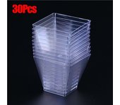 10/30/50Pcs 60ml Disposable Plastic Cups Clear Portion Transparent Trapezoidal Food Container for Jelly Yogurt Mousses Dessert