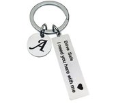 Drive Safe Keychains A-Z Initials Letters Men Women Stainless Steel Key Chain Birthday Chritsmas Father's Day Gifts Jewelry