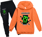 Minecraft Boys 2 Piece Fleece Pants Sets, Pullover Hoodie and Jogger Set for Boys