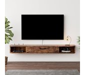 Estantería de TV flotante de madera, estante de TV de pared, mueble de TV, colgante, madera, estantería, pared, mueble de TV, soporte para TV, pared, muebles, TV, mueble de TV, armario con puertas