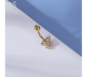 ZS 1 PC Colorful Butterfly Pendant Belly Button Ring Rhinestone Long Drop Pendant Belly Rings 14G Navel Barball Piercing Jewelry